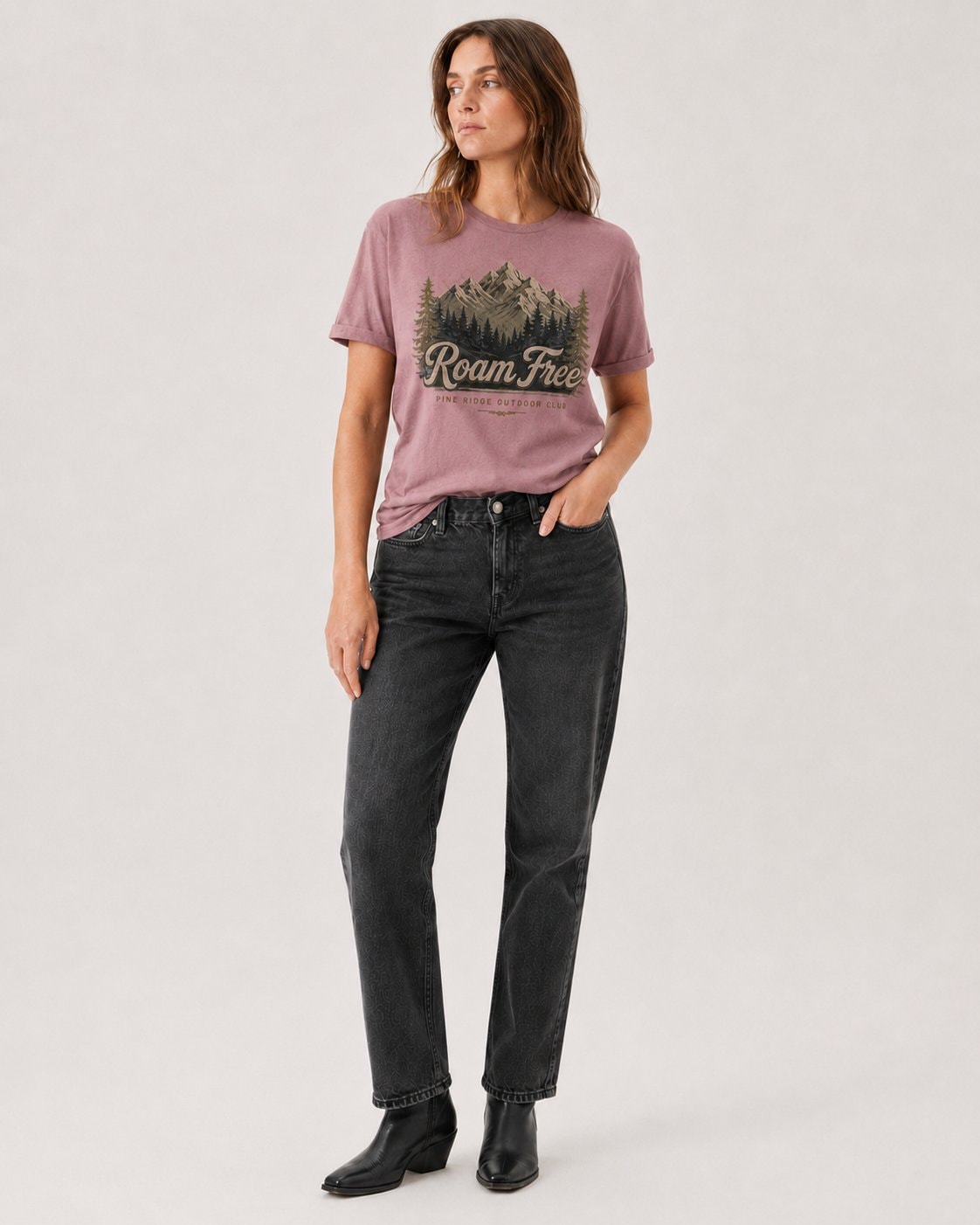 Roam Free Pine Ridge Women's T-Shirt-Mauve-2