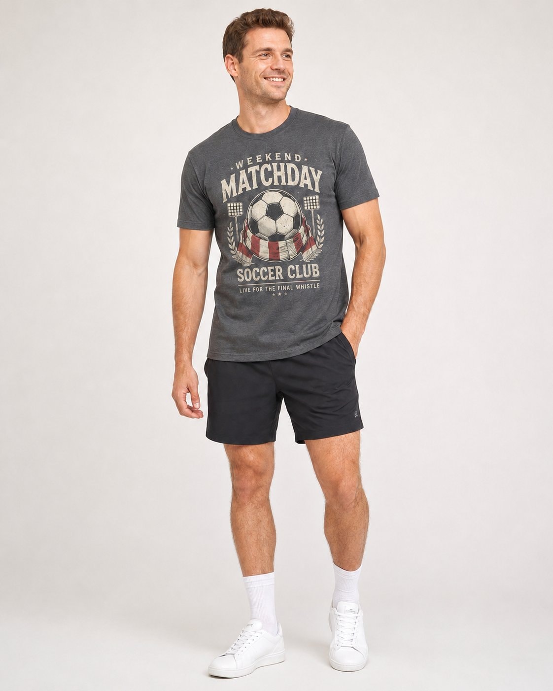 Weekend Matchday Soccer Club Men's T-Shirt-Charcoal-1