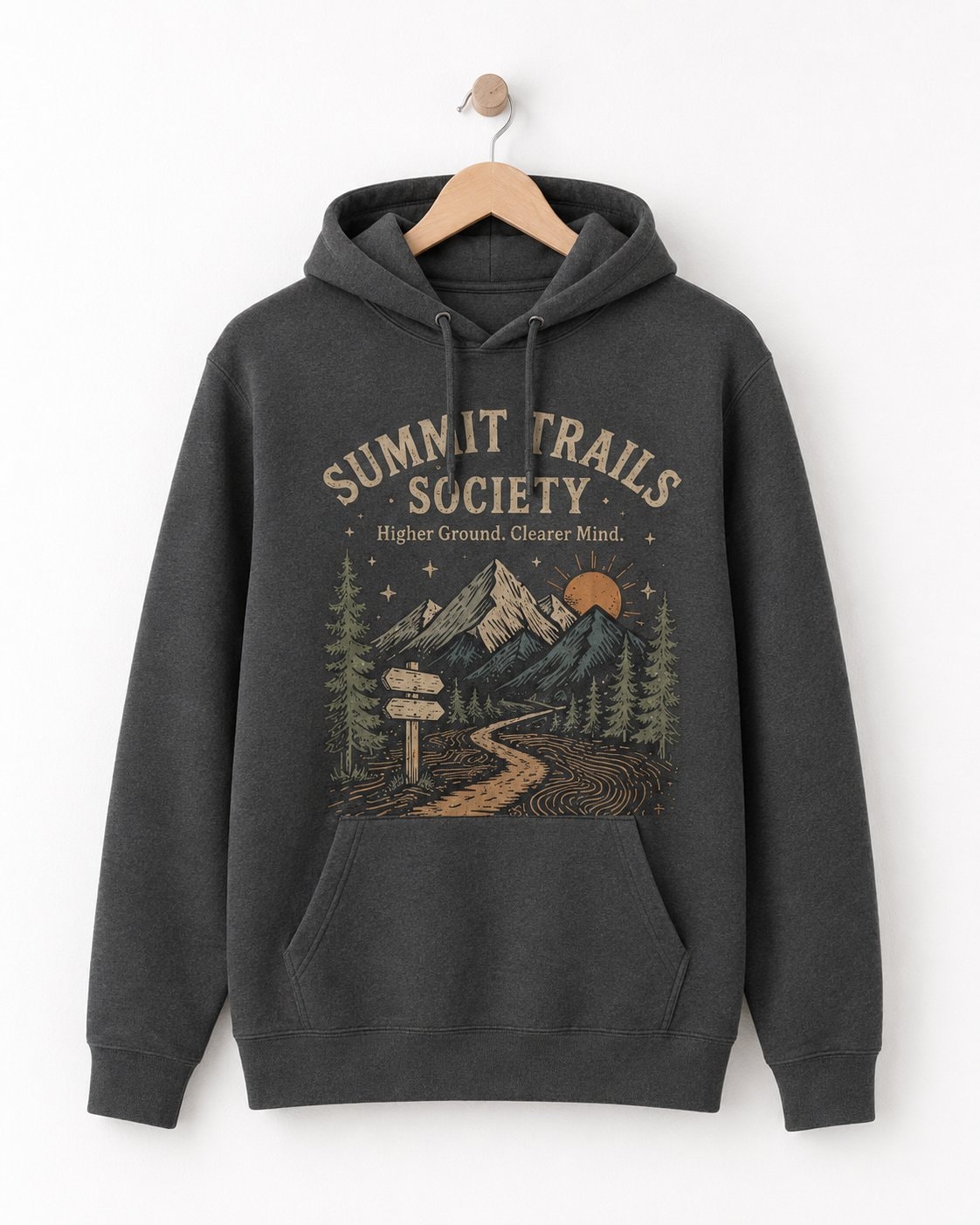 Summit Trails Society Unisex Hoodie-Charcoal-3