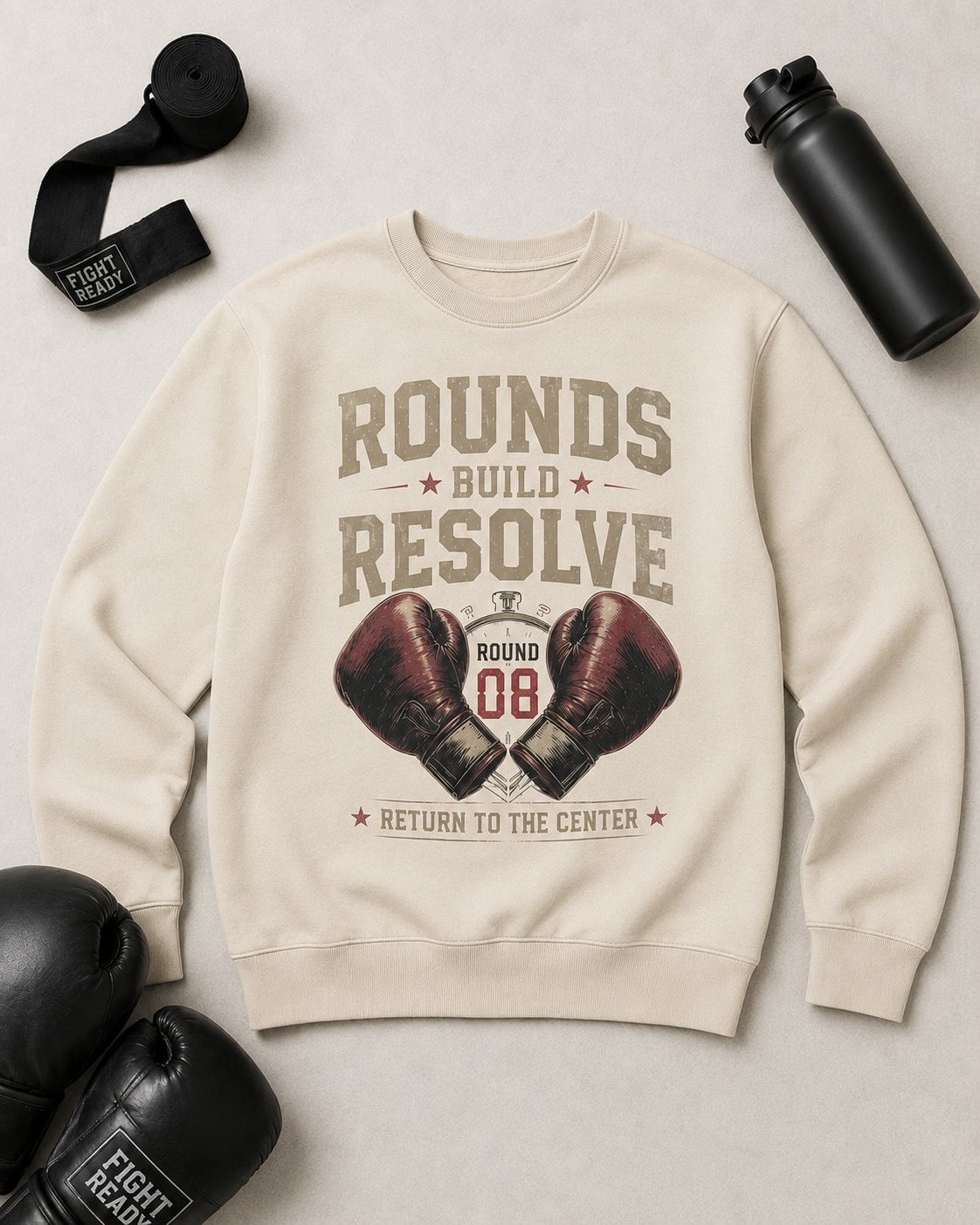 Rounds Build Resolve Men's Sweatshirt-Sand-4