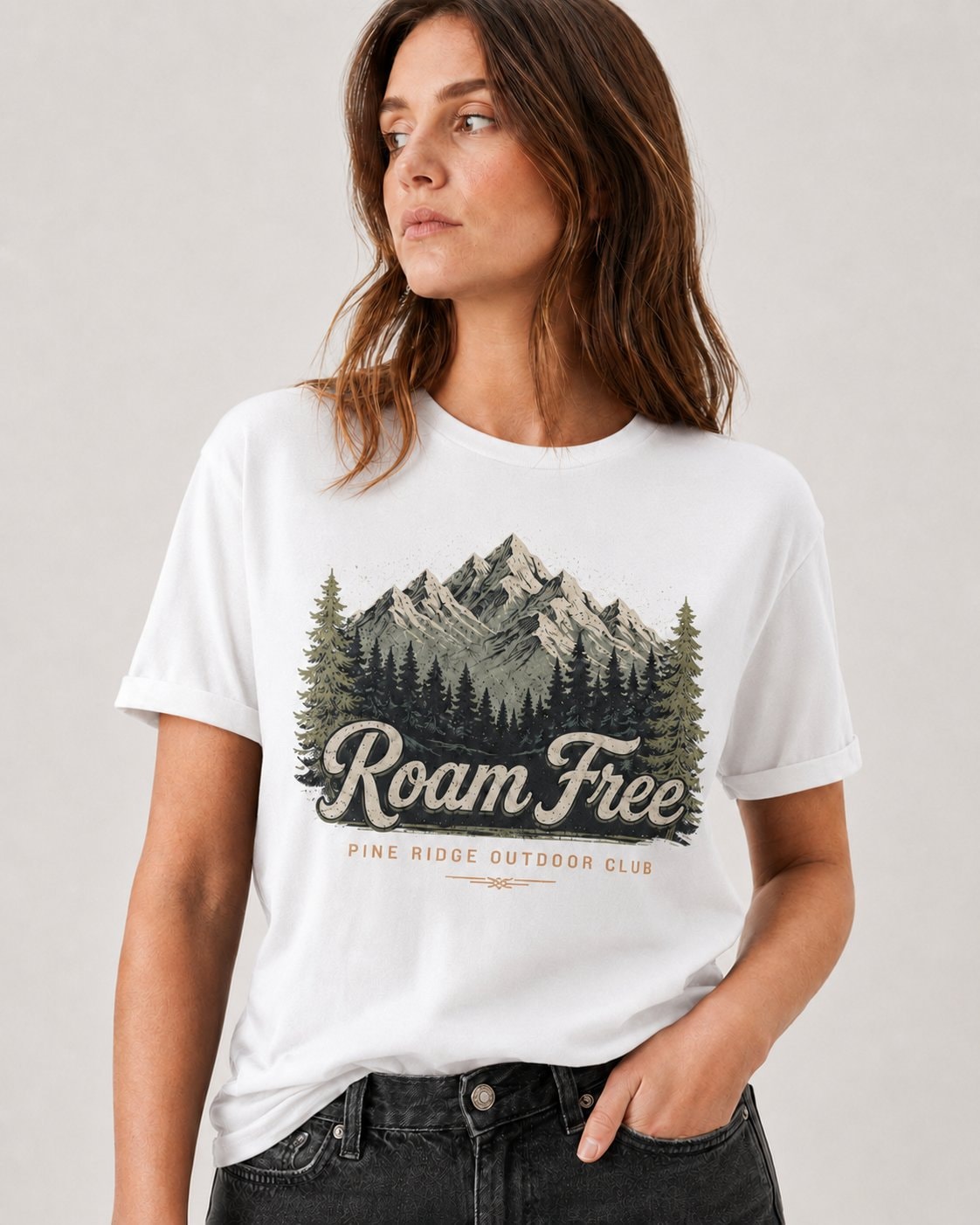 Roam Free Pine Ridge Women's T-Shirt-White-1