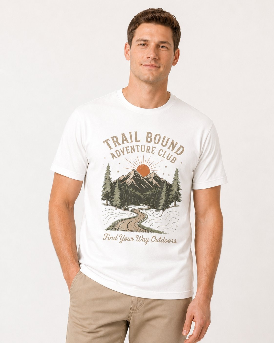 Trail Bound Adventure Club Unisex T-Shirt-White-2