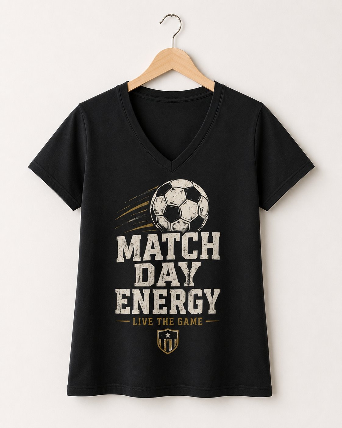 Match Day Energy Women's V-Neck T-Shirt-Black-3