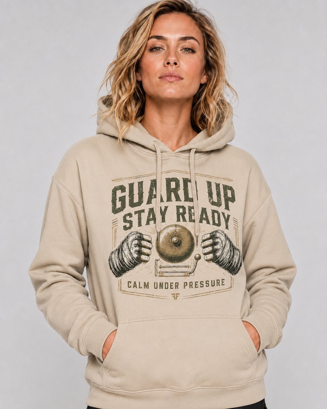 Guard Up Stay Ready Women's Hoodie-Sand-1