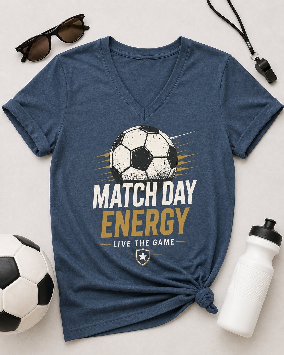 Match Day Energy Women's V-Neck T-Shirt-White-3