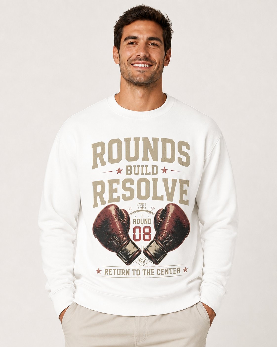 Rounds Build Resolve Men's Sweatshirt-White-2