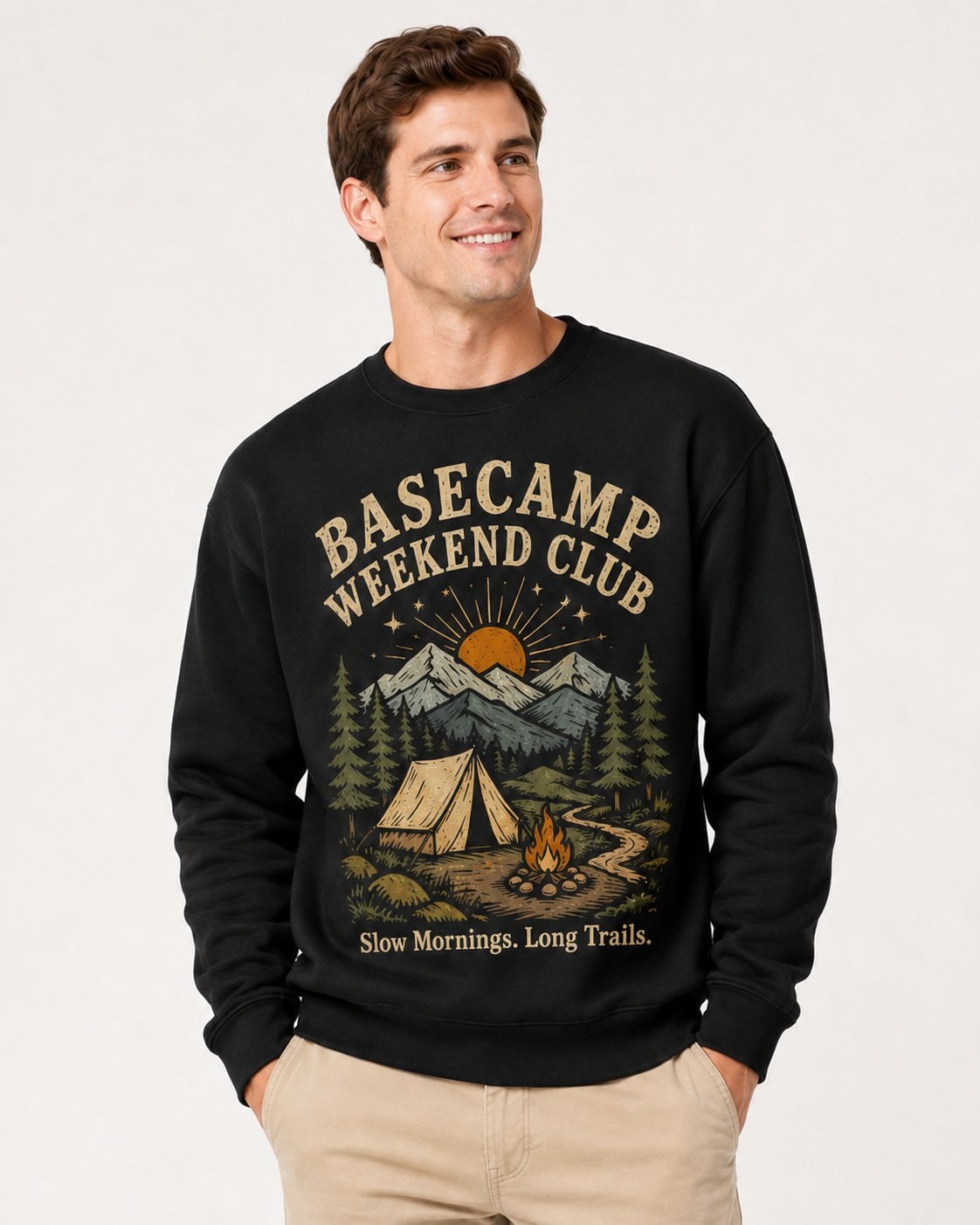 Basecamp Weekend Club Unisex Sweatshirt-Black-2