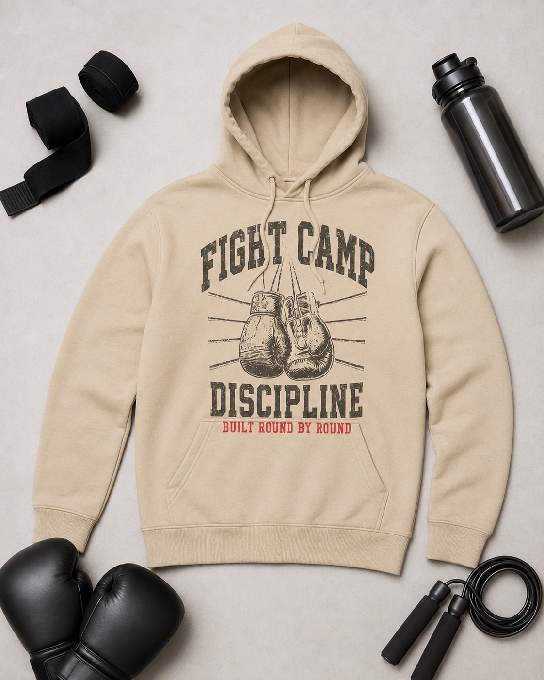 Fight Camp Discipline Men's Hoodie-Sand-4