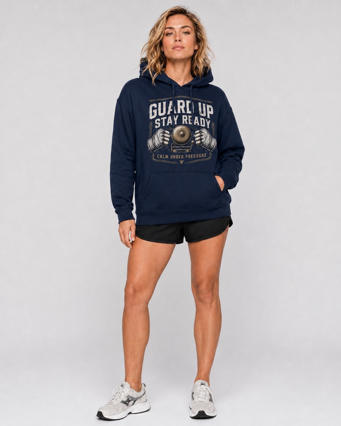 Guard Up Stay Ready Women's Hoodie-Navy-2