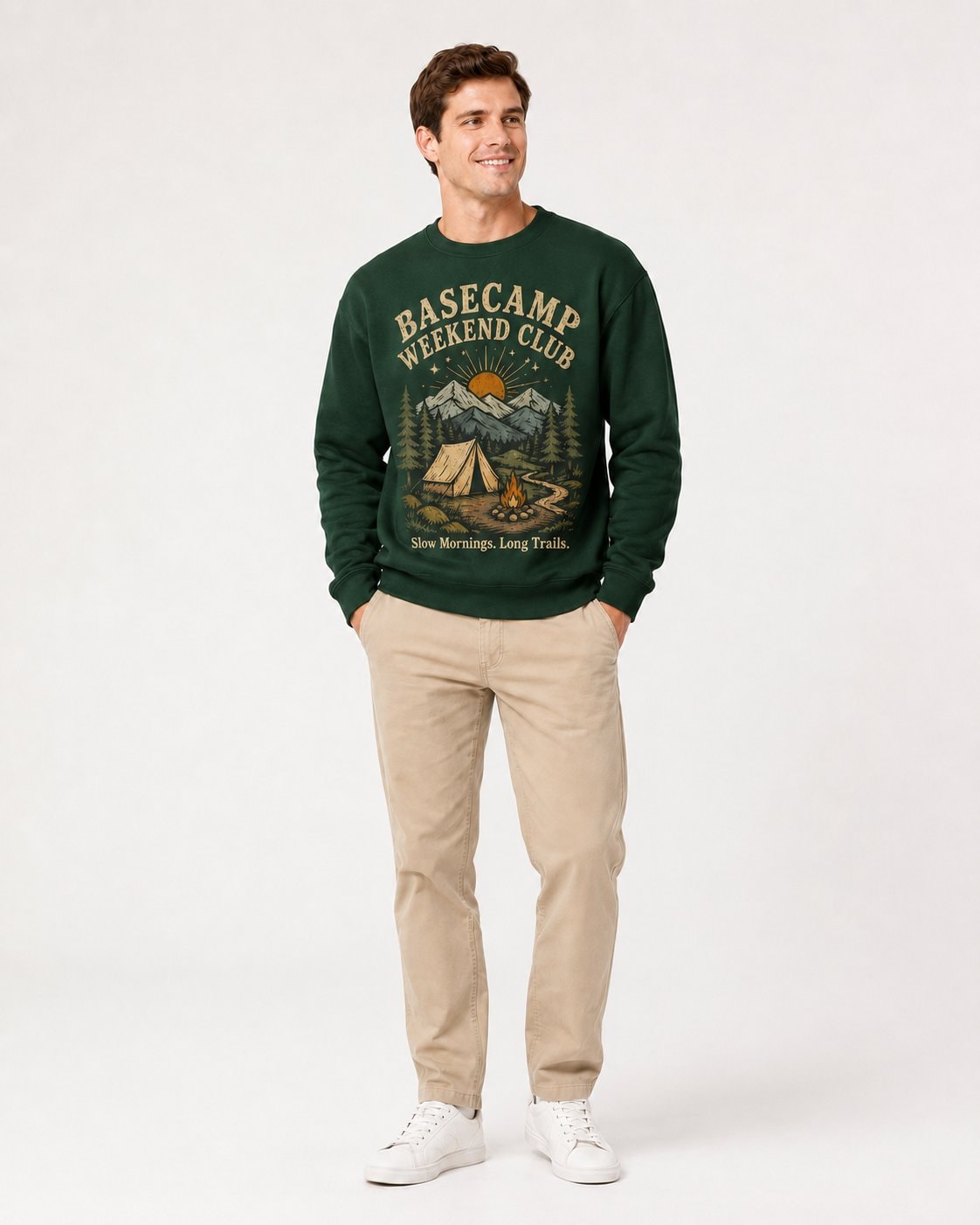 Basecamp Weekend Club Unisex Sweatshirt-Forest Green-1