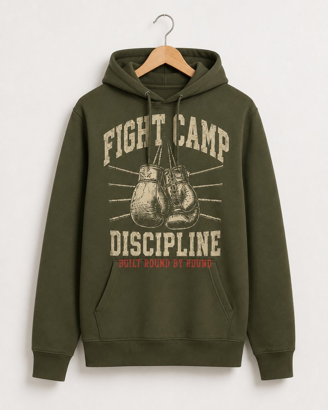 Fight Camp Discipline Men's Hoodie-Military Green-3