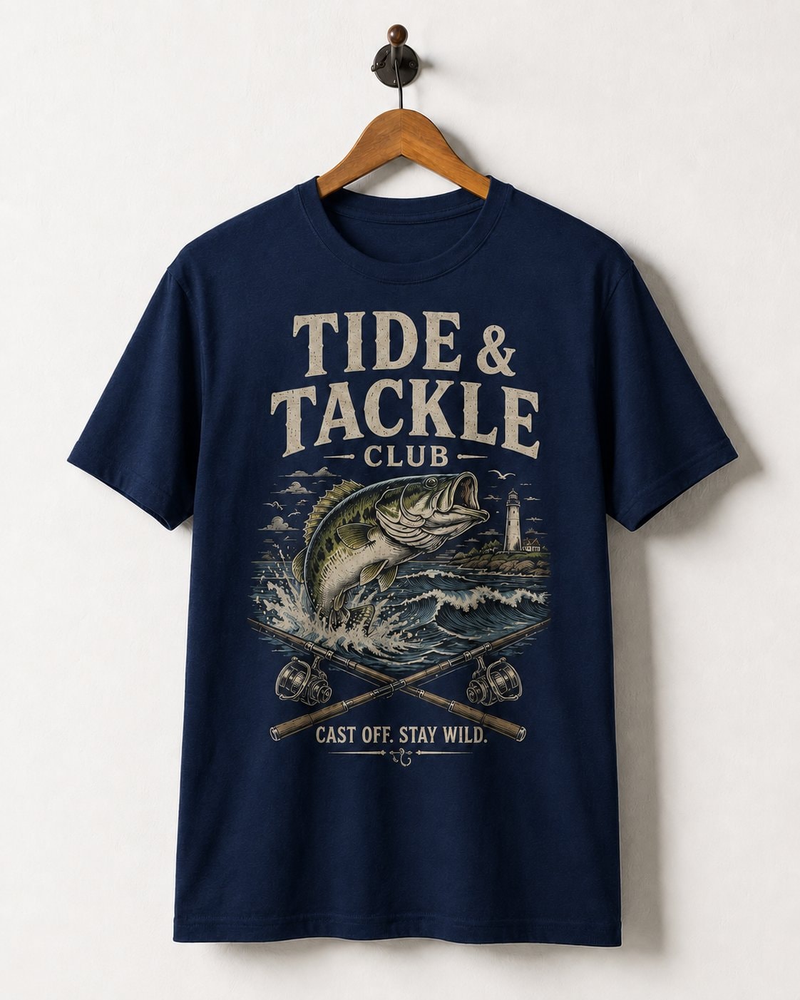 Tide & Tackle Club Men's T-Shirt-Navy-3