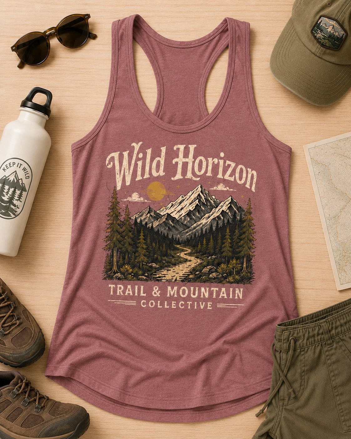 Wild Horizon Trail Women's Tank Top-Mauve-4