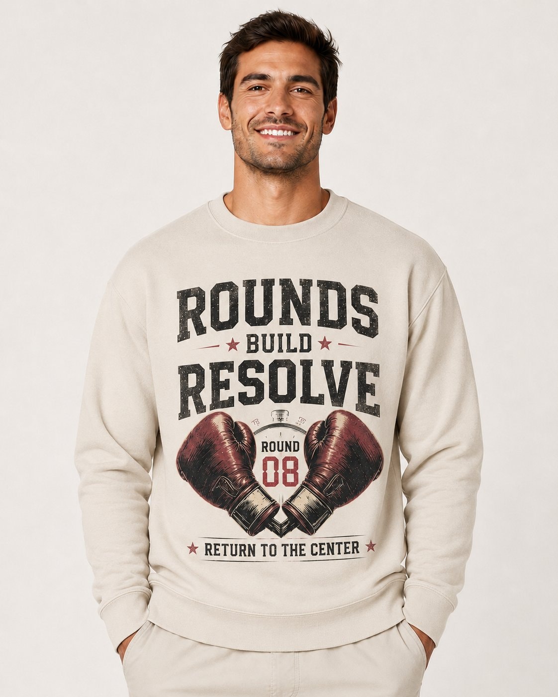 Rounds Build Resolve Men's Sweatshirt-Sand-2