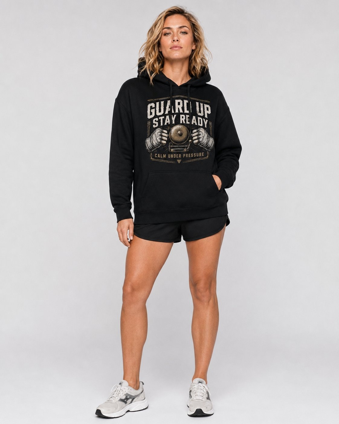 Guard Up Stay Ready Women's Hoodie-Black-2