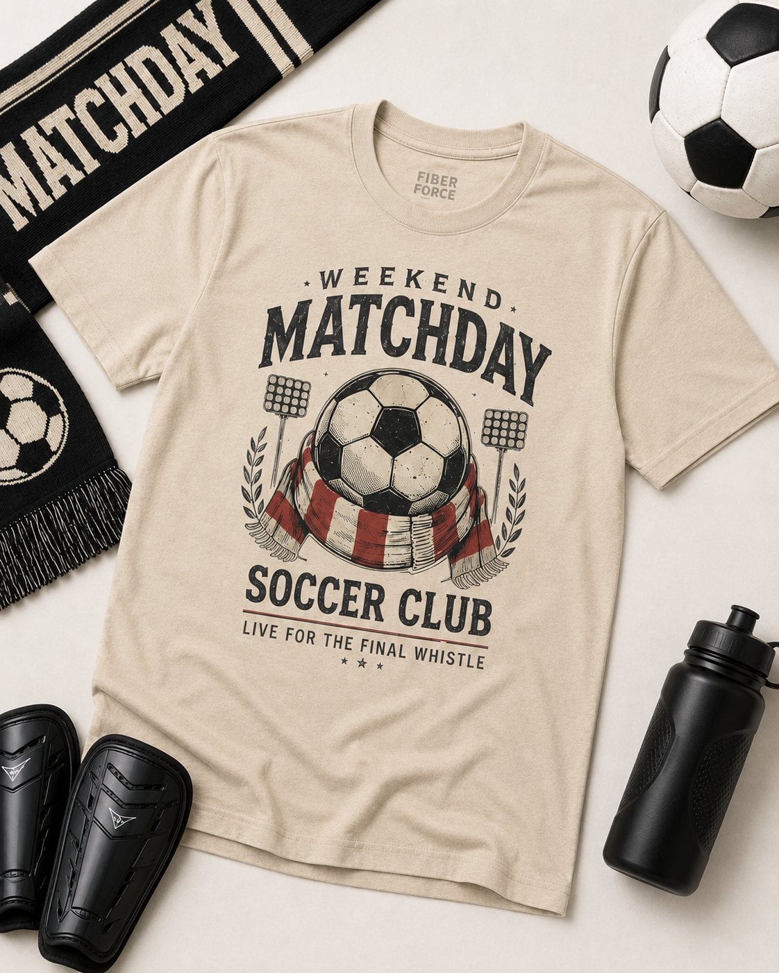 Weekend Matchday Soccer Club Men's T-Shirt-Sand-4