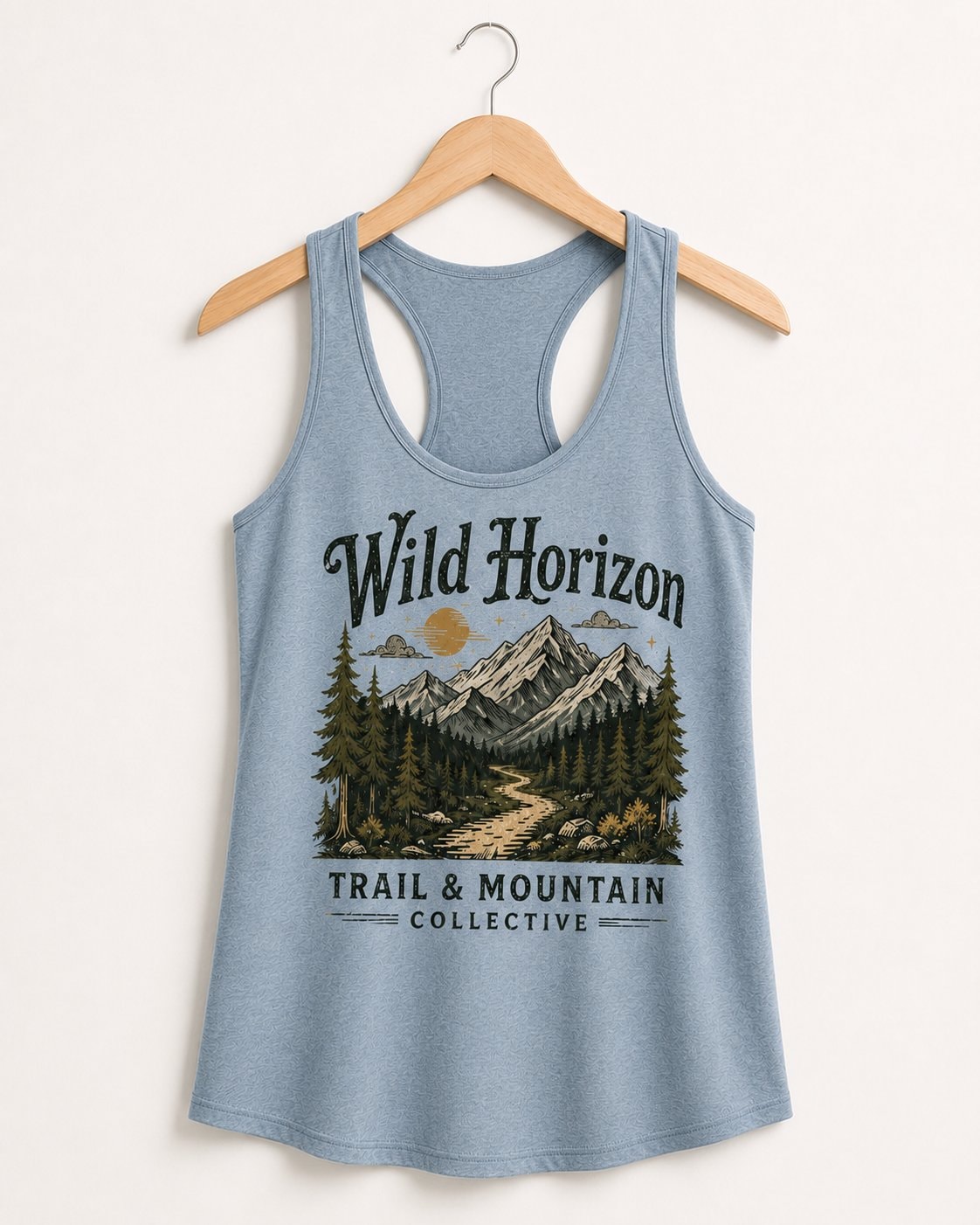 Wild Horizon Trail Women's Tank Top-Dusty Blue-3