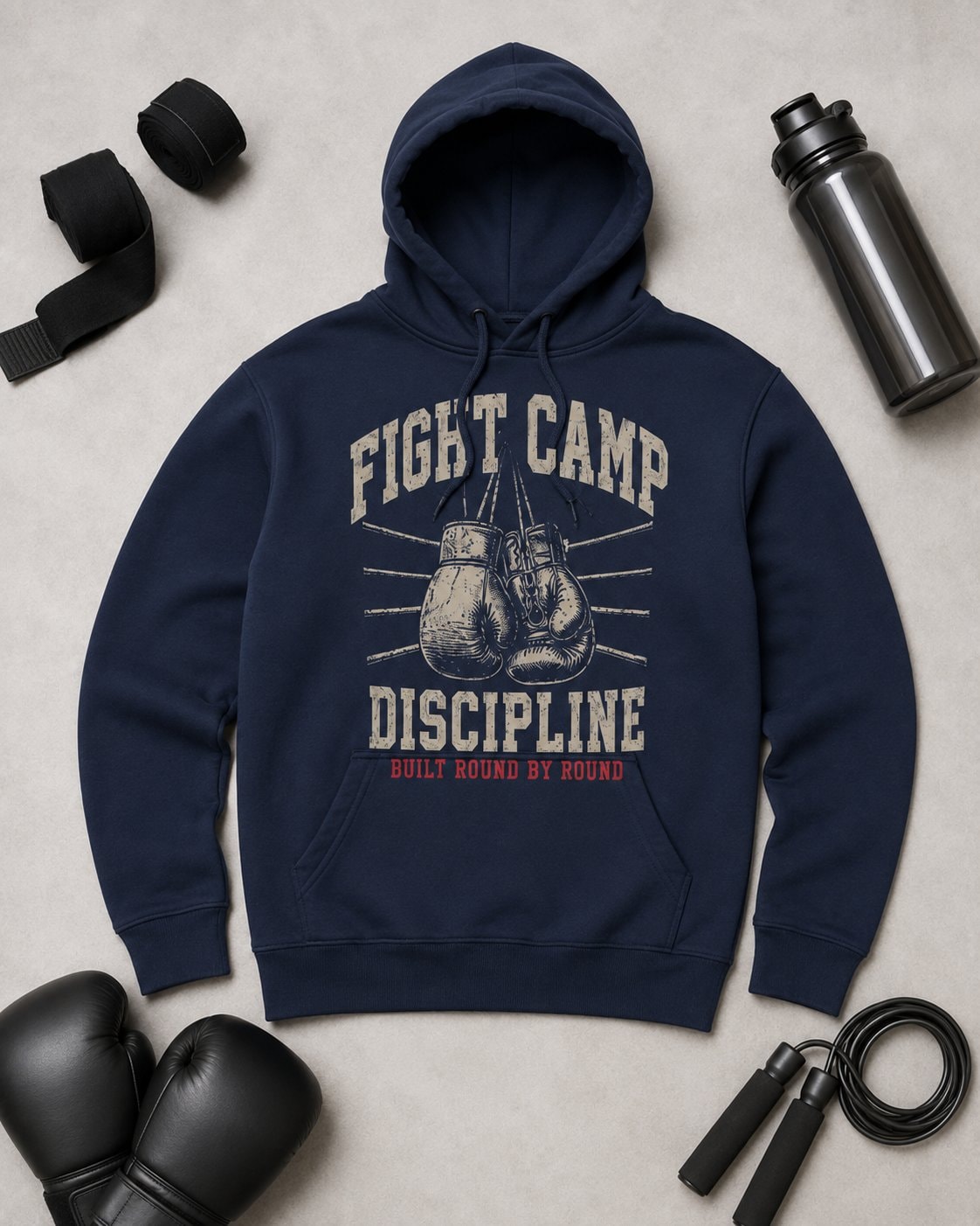 Fight Camp Discipline Men's Hoodie-Navy-4