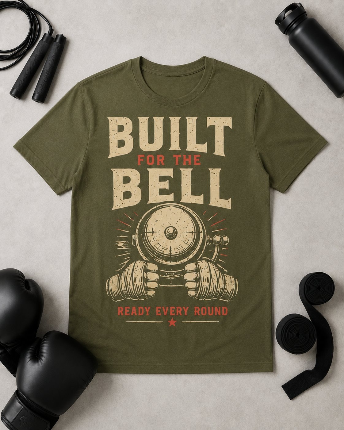Built For The Bell Men's T-Shirt-Military Green-4