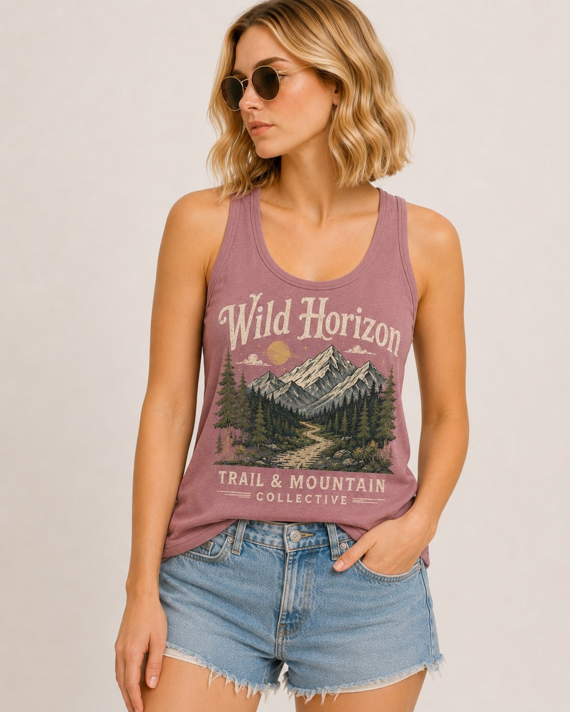 Wild Horizon Trail Women's Tank Top-Mauve-1