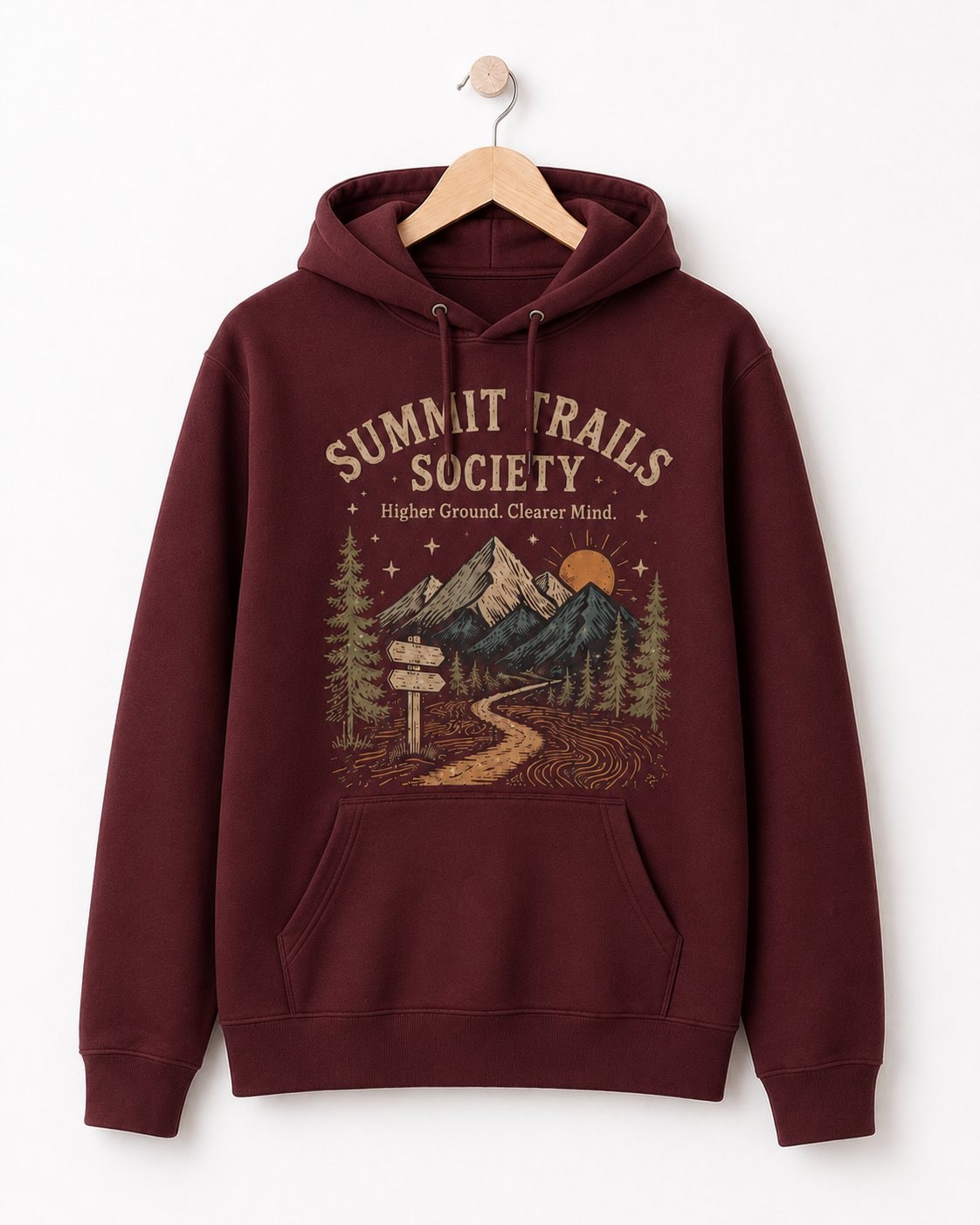 Summit Trails Society Unisex Hoodie-Maroon-3