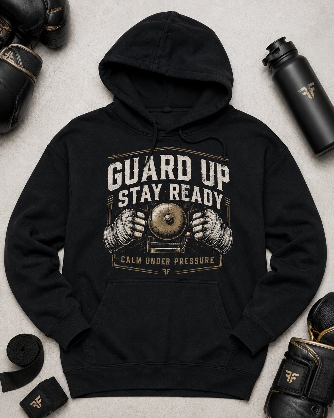 Guard Up Stay Ready Women's Hoodie-Black-4