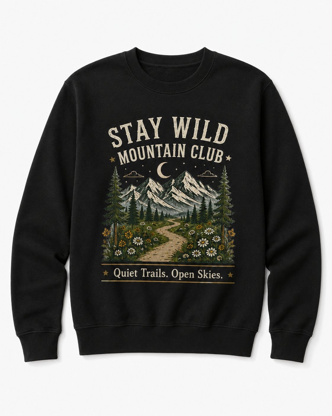 Stay Wild Mountain Club Women's Sweatshirt-Black-3