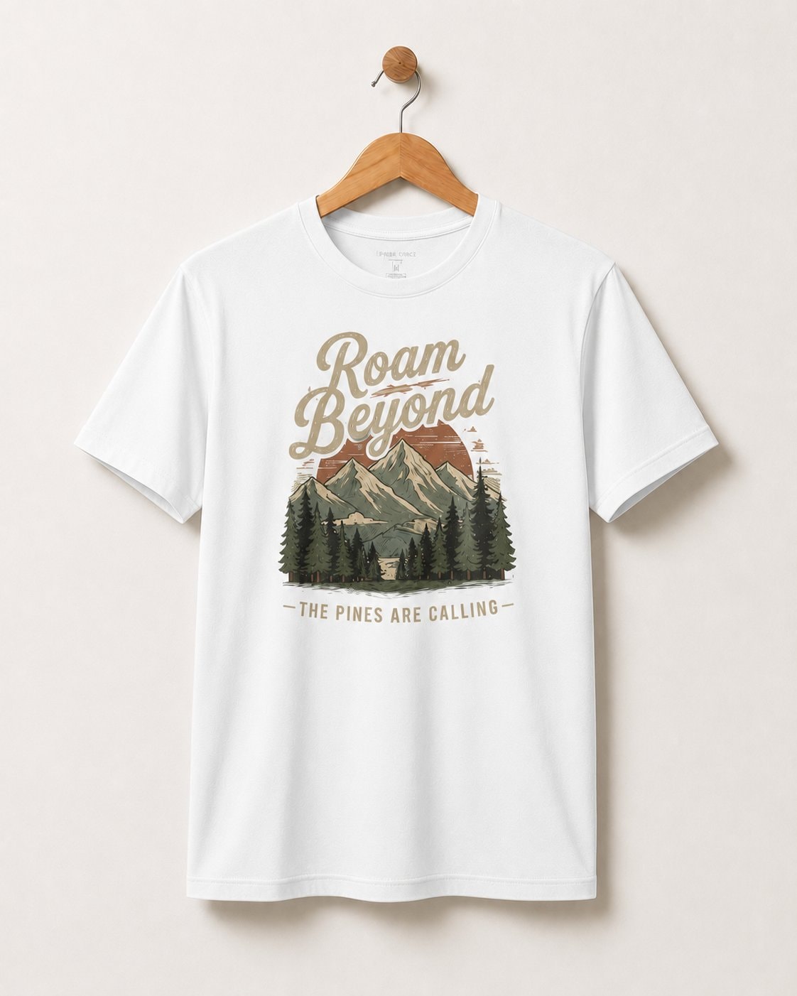 Roam Beyond the Pines Men's T-Shirt-White-3
