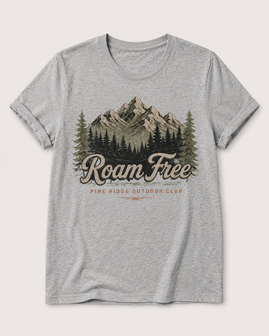Roam Free Pine Ridge Women's T-Shirt-Heather Grey-3