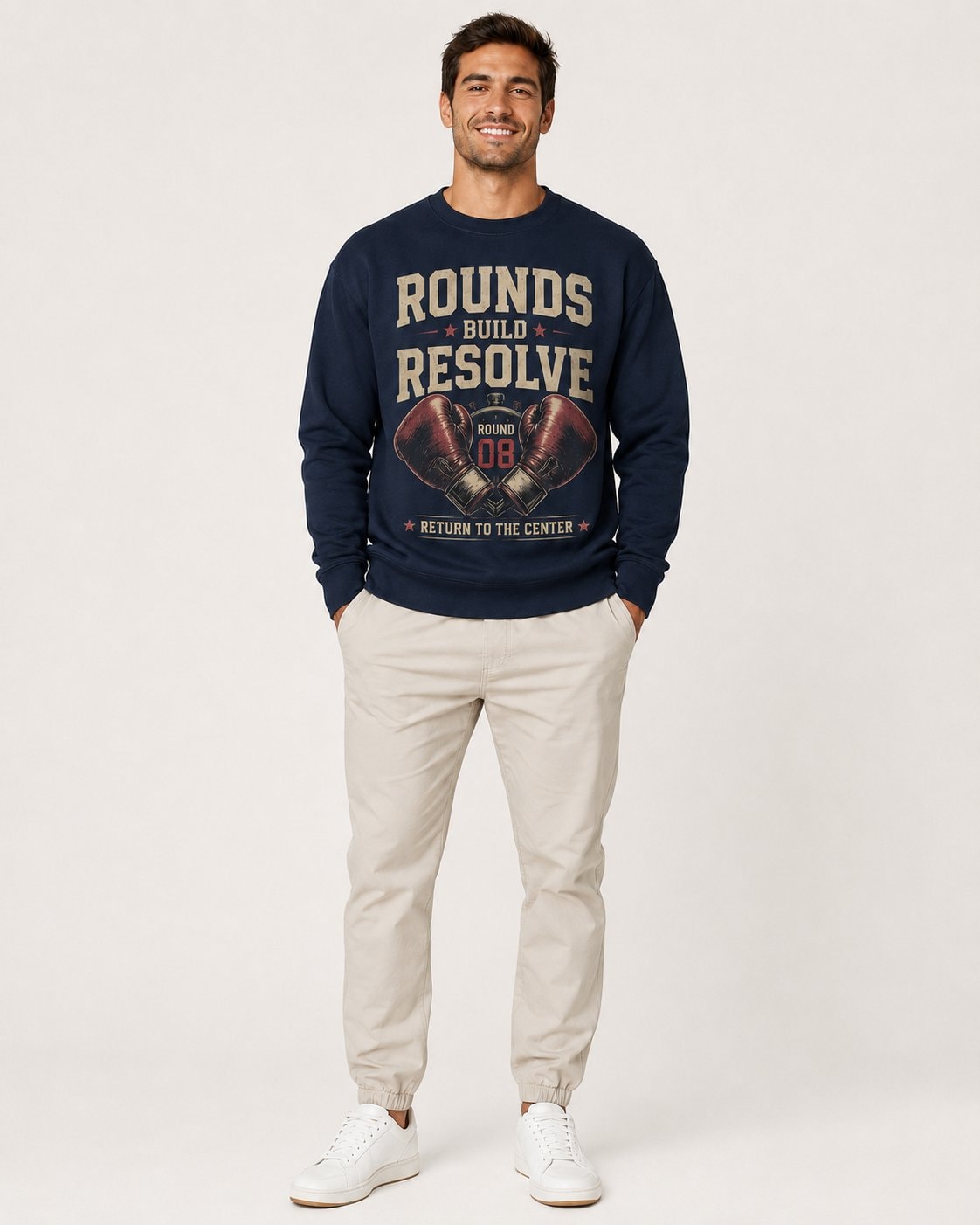 Rounds Build Resolve Men's Sweatshirt-Navy-1
