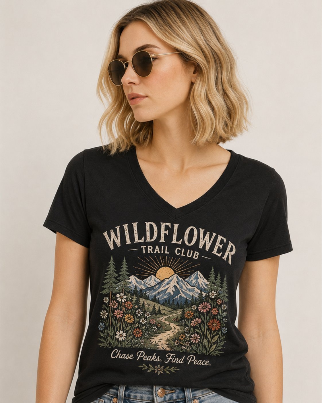 Wildflower Trail Club Women's V-Neck T-Shirt