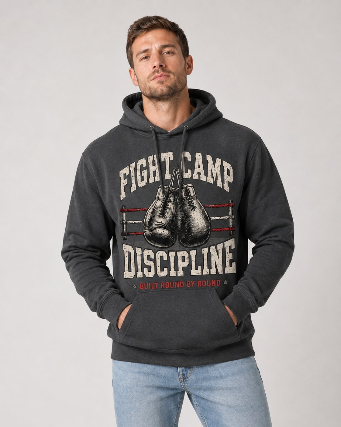 Fight Camp Discipline Men's Hoodie-Charcoal-2